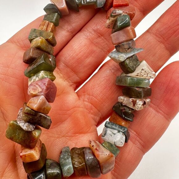 Stunning stretchy jasper, agate chipped bracelet! - Picture 6 of 14